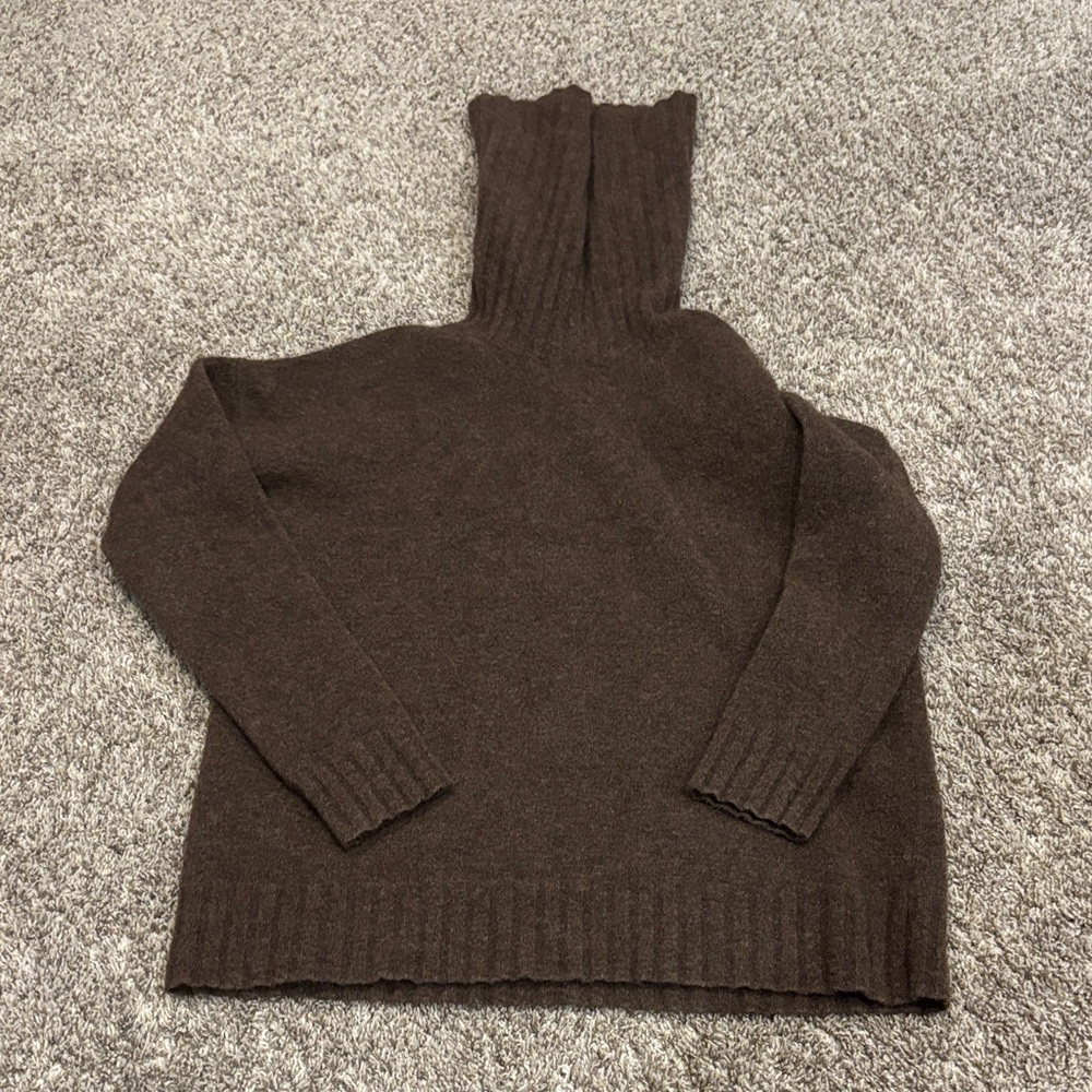 Theory Dark Brown Turtleneck Sweater